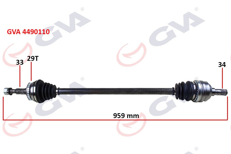 KOMPLE AKS SAĞ VECTRA B 1.6İ-1.8İ-2.0İ 95-03 ABS Lİ 29 DİŞ 959mm-GVA 4490110-374249-374103-90496976