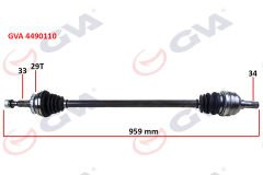 KOMPLE AKS SAĞ VECTRA B 1.6İ-1.8İ-2.0İ 95-03 ABS Lİ 29 DİŞ 959mm-GVA 4490110-374249-374103-90496976