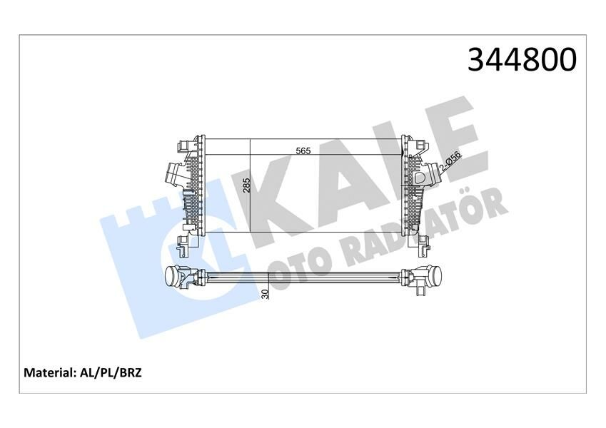 TURBO RADYATÖRÜ INTERCOOLER ASTRA J-CRUZE J305 AL/PL/BRZ 565x280x30-KALE-1302144-13267646