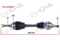 KOMPLE AKS SOL CORSA B 1.2i 16V 93-00 ABS Lİ 569mm 29DİŞ-GVA 4490010-374222-26029828-93192081-374366
