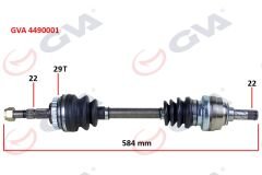 KOMPLE AKS SOL ASTRA F-VECTRA A 1.4i-1.6 16V 92-98 ABS LI 29 DİŞ 584mm-GVA 4490001-374178-90350865-90444327