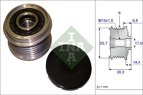 ALTERNATÖR KASNAĞI RULMANLI ASTRA J-CORSA D-INSIGNIA-MERIVA B-ZAFIRA 09 6 KANAL-INA-1204177