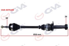 KOMPLE AKS SAĞ TRANSPORTER T5 1.9 TDİ 03-11 858mm AXB-AXC-GVA 4475220-7H0407452NV-7H0407272CH-7H0407272S