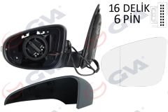 DIŞ DİKİZ AYNASI SOL GOLF 09 ELEKTRİKLİ ISITMALI ASTARLI SİNYALLİ ASFERİK 6 FİŞ VM-6197EHPAL-GVA-5K0857507AD