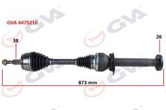 KOMPLE AKS SAĞ TRANSPORTER T5 2.5 TDİ 03-11 6 VİTES 880mm DÜZ VİTES-GVA 4475210-7H0407272AC-7H0407272AL-7H0407452AV