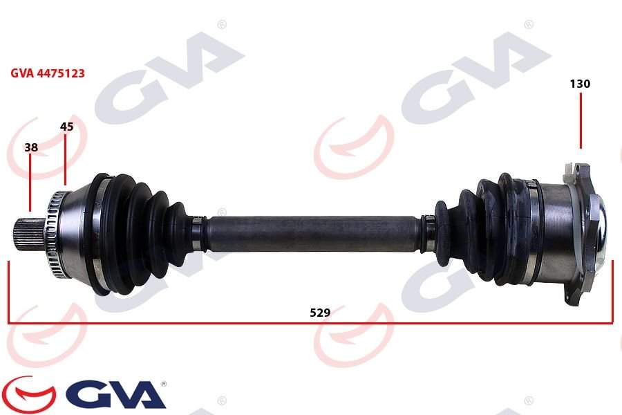 KOMPLE AKS SOL PASSAT IV 3B2-3B5 1.9 TDİ 96-00 -ABS Lİ 45DİŞ 529mm-GVA 4475123-8D0407271BC