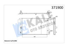 RADYATÖR AURIS-COROLLA-VERSO OTOMATİK AL/PL/BRZ 600x378x16-KALE 371900-164000D400-164000D470-164000D481