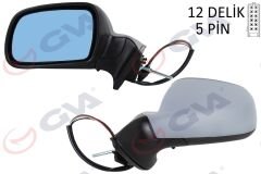 DIŞ DİKİZ AYNASI SOL 407 05 ELEKTRİKLİ ISITMALI MAVİ CAM ASTARLI KONVEKS 5 FİŞ VM-204EHPL-GVA-8149.VF