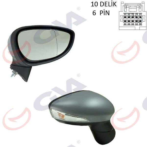 DIŞ DİKİZ AYNASI SOL FIESTA 12 17 ELEKTRİKLİ ISITMALI SİNYALLİ ASTARLI ASFERİK 6 FİŞ VM-6326EHPAL-GVA-C1BB17683DD-1799162