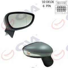 DIŞ DİKİZ AYNASI SOL FIESTA 12 17 ELEKTRİKLİ ISITMALI SİNYALLİ ASTARLI ASFERİK 6 FİŞ VM-6326EHPAL-GVA-C1BB17683DD-1799162