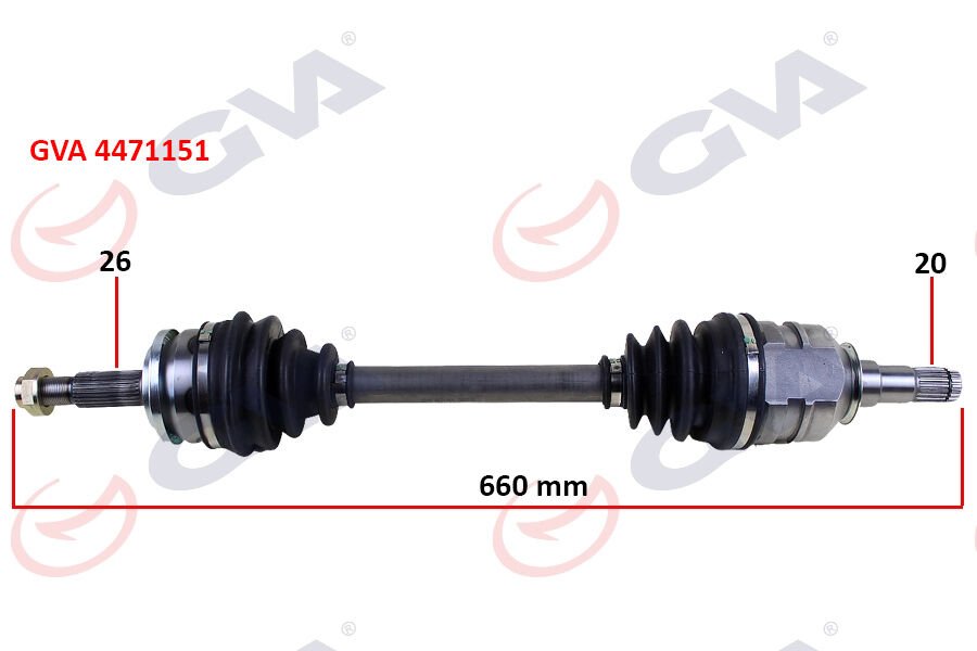 KOMPLE AKS SOL AURIS-COROLLA E15 1.4D 07-11 660mm-GVA 4471151-4342002620
