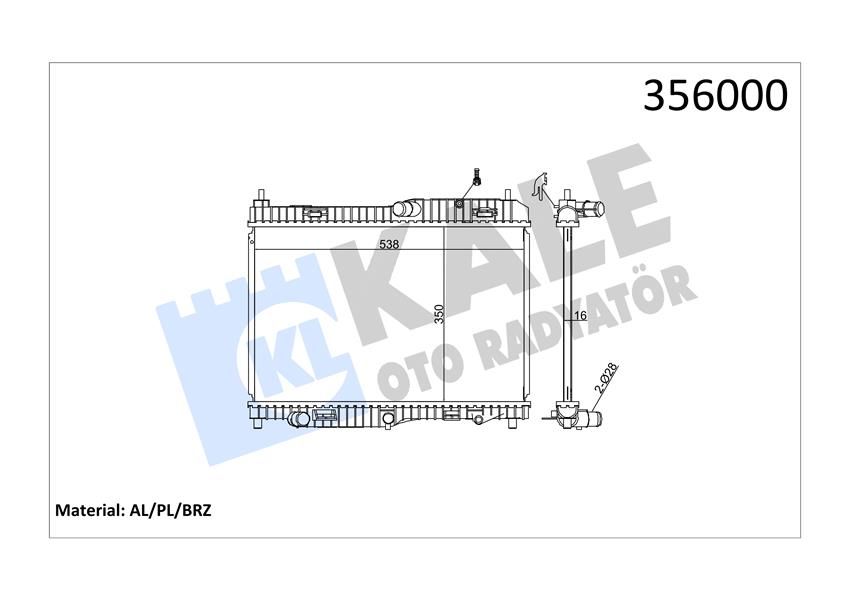 MOTOR RADYATORU FIESTA CB1 08 12 VI 08 1.4 EFI AT 1.4 1.6 OTOMATIK ŞANZIMAN 350 538 16-KALE 356000-8V518005FD-1775583-1775583