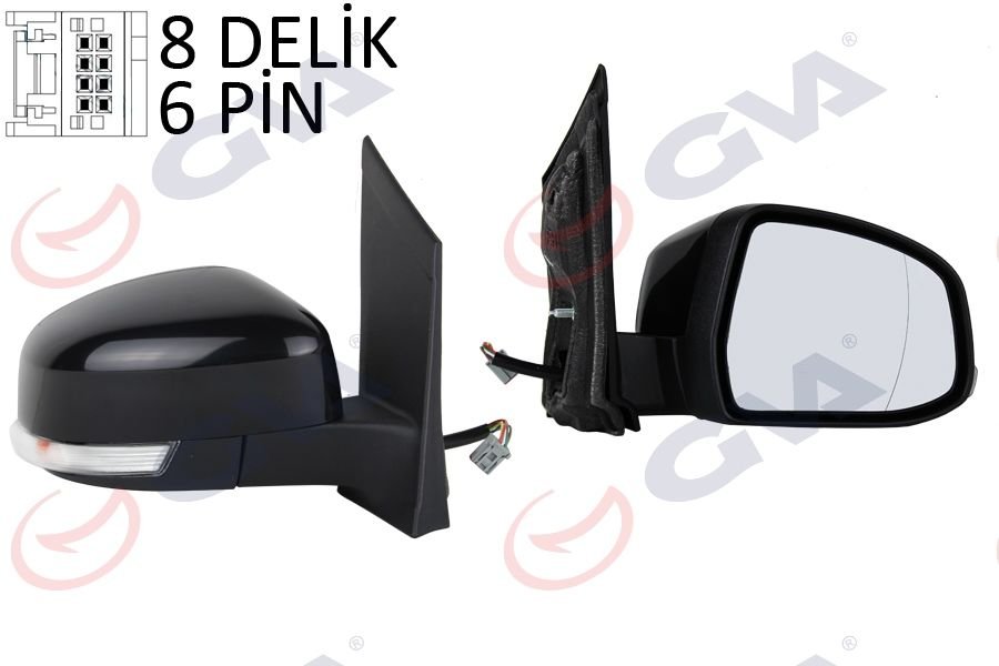 DIŞ DİKİZ AYNASI SAĞ FOCUS II 08 11 ELEKTRİKLİ ISITMALI SİNYALLİ ASFERİK 6 FİŞ VM-6304EHAR-GVA-8M5117682AD-8M5117682AF