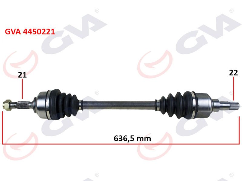 KOMPLE AKS SOL C3 1.4 HDI 02 70HP 636mm-GVA 4450221-3272.ES-3272.ET