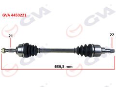 KOMPLE AKS SOL C3 1.4 HDI 02 70HP 636mm-GVA 4450221-3272.ES-3272.ET