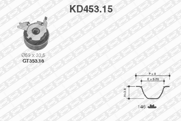 EKSANTRİK GERGİ KİTİ 146x200 VECTRA A-OMEGA A-ASTRA F-CALIBRA-KADETT E 1.8i-2.0i 8V 18SV-C18NZ-20NE-SNR-1606359-1606385-93188132-93188133
