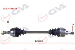 KOMPLE AKS SOL PEUGEOT 307 1.4i MAN. 00-07 631mm-GVA 4443033-9636786780-3272.5X-3272.6X