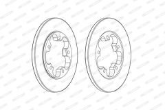 ARKA FREN DISKI TRANSIT V363 14 TEK TEKER A.CEKER DUZ 308MM 5 BIJON-FERODO DDF2484C-BK312A315AB-KK312A315AA-1815599