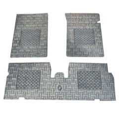 DEKORATİF PASPAS KAUÇUK/BEZLİ R19 GRİ-LEOPAR RBR106