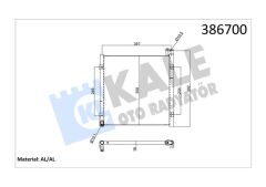 KLİMA KONDENSERİ HONDA CIVIC VI 1.4i-1.5i-1.6i-1.8-2.0i TD-16V 96-01 AL/AL 354x368x16-KALE 386700-80110501A11-80110SO1A11
