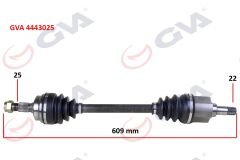 KOMPLE AKS SOL PEUGEOT 306 1.6 93-00 609mm-GVA 4443025-3272.T3-3272.H7-3272.77
