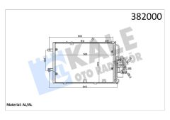 KLİMA KONDENSERİ COMBO-CORSA C-TIGRA AL/AL 588x381x16-KALE 382000-93175776-13114011-1850000