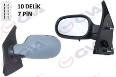 DIŞ DİKİZ AYNASI SOL MEGANE SCENIC 97 ELEKTRİKLİ ISITMALI ASTARLI ASFERİK 5 FİŞ VM-133NEHPL-GVA-7700841655-7700841655-7700841655