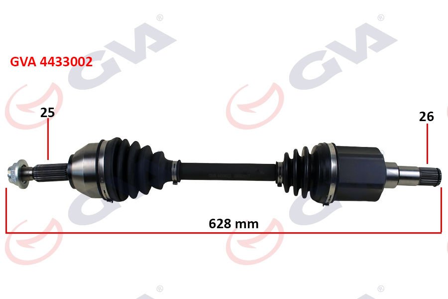 ON KOMPLE AKS SOL TRANSIT CONNECT 1.8 TDCI 02 14 75 -90-110PS 628mm-GVA 4433002-2T143B437CD-9T163B437AA