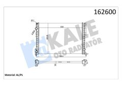 RADYATÖR LGN 97-01 -ESPACE III 99-02 1.6-1.8-2.0-1.9D KLİMASIZ MEK 635x425x18 2 SIRA AL PL-KALE 0550502AL-7701045345-7701045410-7701049754