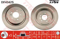 FREN DISKI ARKA RANGE ROVER SPORT I L320 09 13 DISCOVERY 4 L319 09 18-TRW-SDB000646-SDB500160-SDB000644