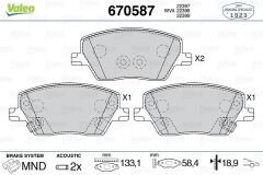 ON BALATA FIAT EGEA 16 1.0 1.3 MTJ 1.4 1.6 1.6D K:19 mm G:133 mm Y:58.5 mm KÜÇÜK TİP-VALEO 670587-77367910-77367628
