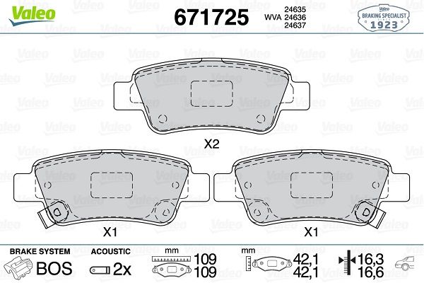 ARKA BALATA HONDA CRV III 2.0 I-VTEC 2.2 I-CTDI 2.0 İDTEC 01/2007 2.4 İVTEC 09-VALEO 671725-43022SWWG01-43022SWWG02-WVA24635