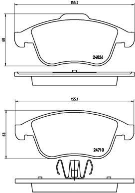 ÖN FREN BALATASI RENAULT GRAND SC NIC III 09 16 LAGUNA III 07 15 MEGANE III 09 15 K:17.1MM Y:68MM-VALEO 671739-410600629R-410605055R-410600011R