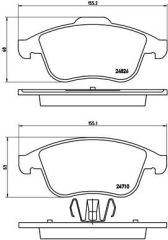 ÖN FREN BALATASI RENAULT GRAND SC NIC III 09 16 LAGUNA III 07 15 MEGANE III 09 15 K:17.1MM Y:68MM-VALEO 671739-410600629R-410605055R-410600011R