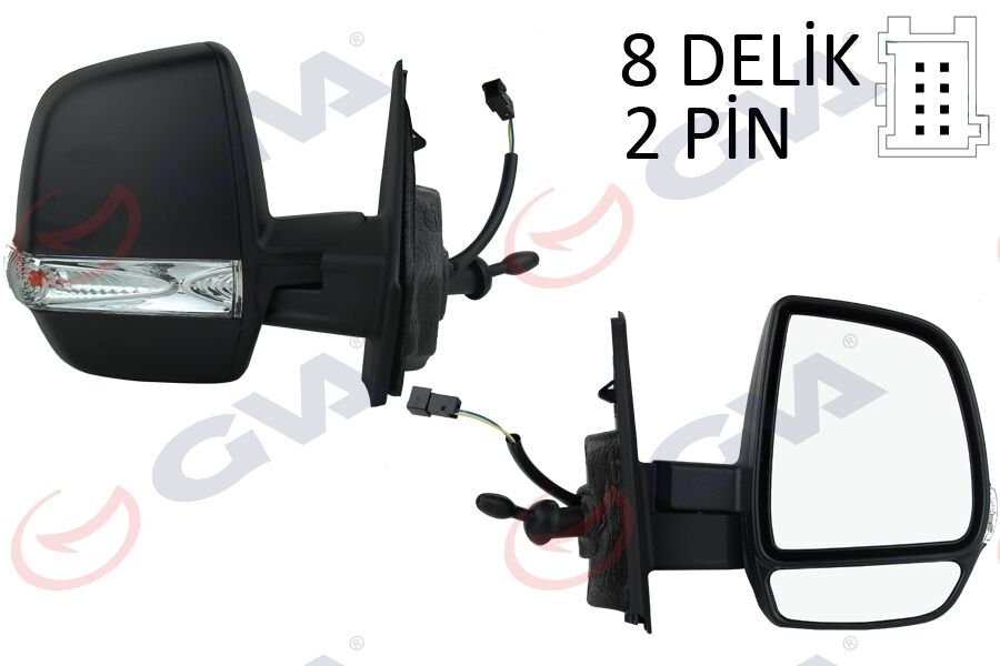 DIŞ DİKİZ AYNASI SAĞ DOBLO 11 OPEL COMBO 12 18 MEKANİK SİNYALLİ ÇİFT CAM KONVEKS VM-669R-GVA-735497873-95511544-1426575