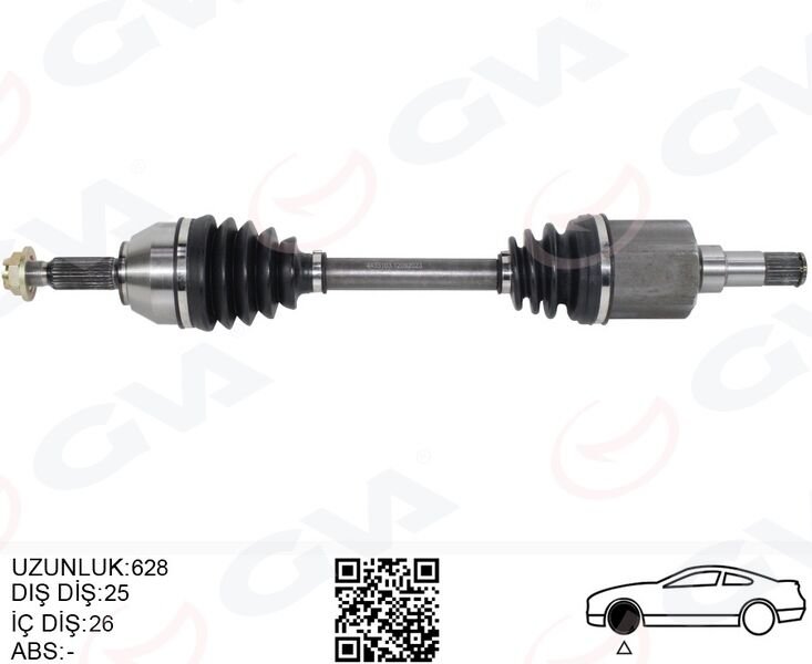ON KOMPLE AKS SOL TRANSIT CONNECT 1.8 TDCI 02 14 75 -90-110PS 628mm-GVA 4433103-2T143B437CD-9T163B437AA