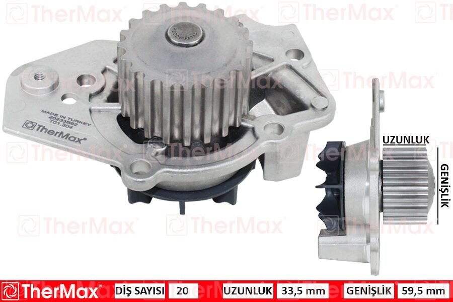 DEVİRDAİM PSA BX 1.7 1.9 ZX 205 C15 XANTIA 1.9 306 1.8-THERMAX T01.304-120160-1201.60-GWP338-GWP337