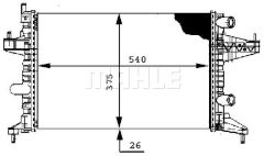 RADYATÖR CORSA C-COMBO-TIGRA 1.0-1.2-1.2 16V-1.4-1.4 16V AC KLİMASIZ MEK 545x359x23 1300236-9201955-25555161-24445162-MAHLE CR388000S-95513834-1300334-1300250-93173379