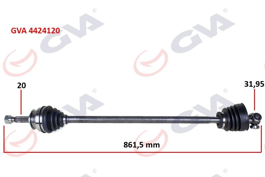 KOMPLE AKS SAĞ UNO 70 1.4i 94-00 861.5mm-GVA 4424120-7682656