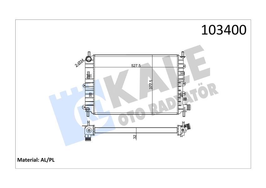 MOTOR SU RADYATORU ESCORT CLX 1.6 ZETEC 95 01 2 SIRA AL PL-KALE 0210172AL-94AT8005BA