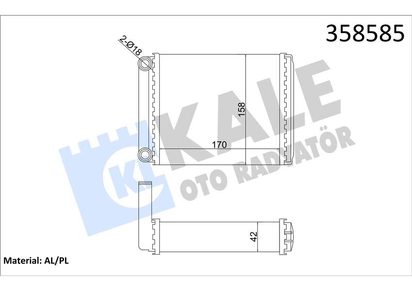 KALORIFER RADYATORU MERCEDES SPRINTER B901 B904 95 06-KALE 358585-A0038353501
