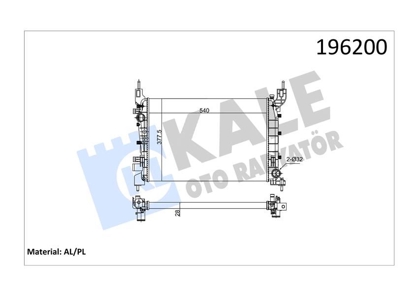 RADYATÖR LINEA 1.4 MPI 1 SIRA AL PL SİSTEM-KALE 0135012AL-51784706