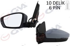 DIŞ DİKİZ AYNASI SOL POLO 09 ELEKTRİKLİ ISITMALI ASTARLI ASFERİK 6 FİŞ VM-388NEHPAL-GVA-6R1857507K-6R1857507M