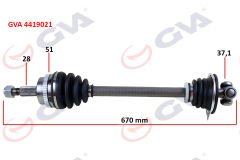 KOMPLE AKS SOL MASTER-MOVANO II 2.5D 98-10 ABS Lİ 51DİŞ 670mm-GVA 4419021-7700102998-8200052428-8200178618