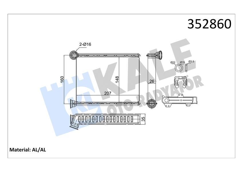 KALORİFER RADYATORU RENAULT MEGANE IV-KADJAR-TALISMAN-KALE 352860-271154677R