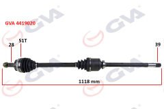 KOMPLE AKS SAĞ MASTER-MOVANO II 2.5D 98-10 ABS Lİ 51DİŞ 1118mm-GVA 4419020-7700102980-8200052426-8200169281