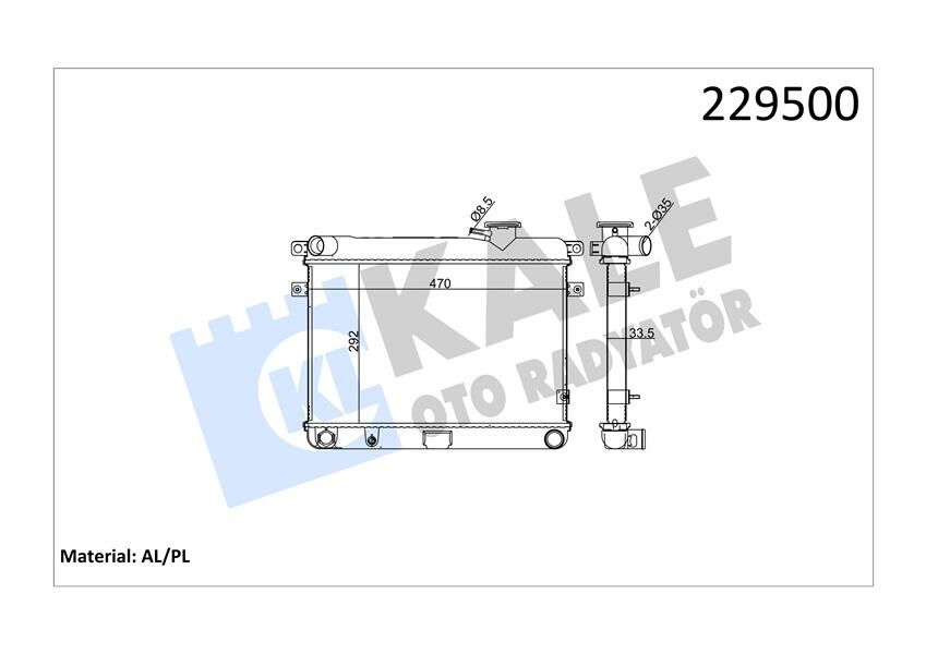 RADYATÖR M131 EM-YM 470x292x34 2 SIRA AL PL SİSTEM-KALE 0106092AL-850080770-5953475-85005296