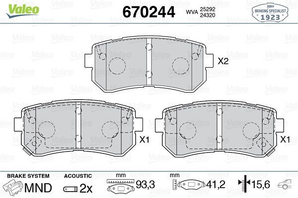 ARKA BALATA HYUNDAI İX35 1.6-2.0-2.0 4WD 10 KIA CERATO II 2.0-1.6 CVVT-2.0 GDI 10-VALEO 670244-58302D7A00