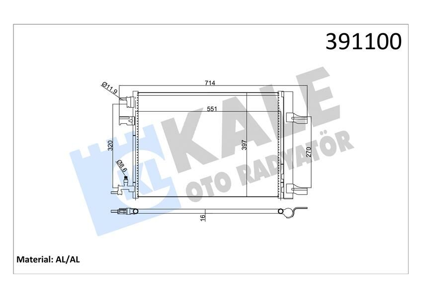 KLİMA KONDENSERİ RADYATÖRÜ ASTRA J-ZAFIRA C-CRUZE 1.3-1.4-1.6-1.7-1.8-KALE 391100-39140127-13377762-39074866-1850219