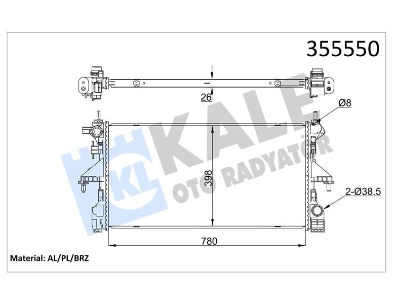 SU RADYATÖRÜ PEUGEOT BOXER-CITROEN JUMPER 2.0-2.2 BlueHDI-KALE 355550-1680410280-1626264480-1613996380